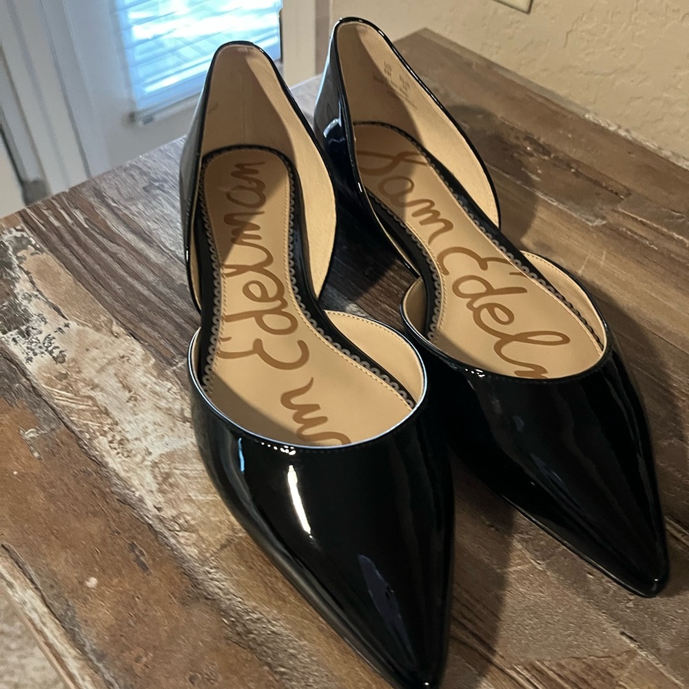 Sam Edelman Rodney Pointed toe leather flat, black, size 8